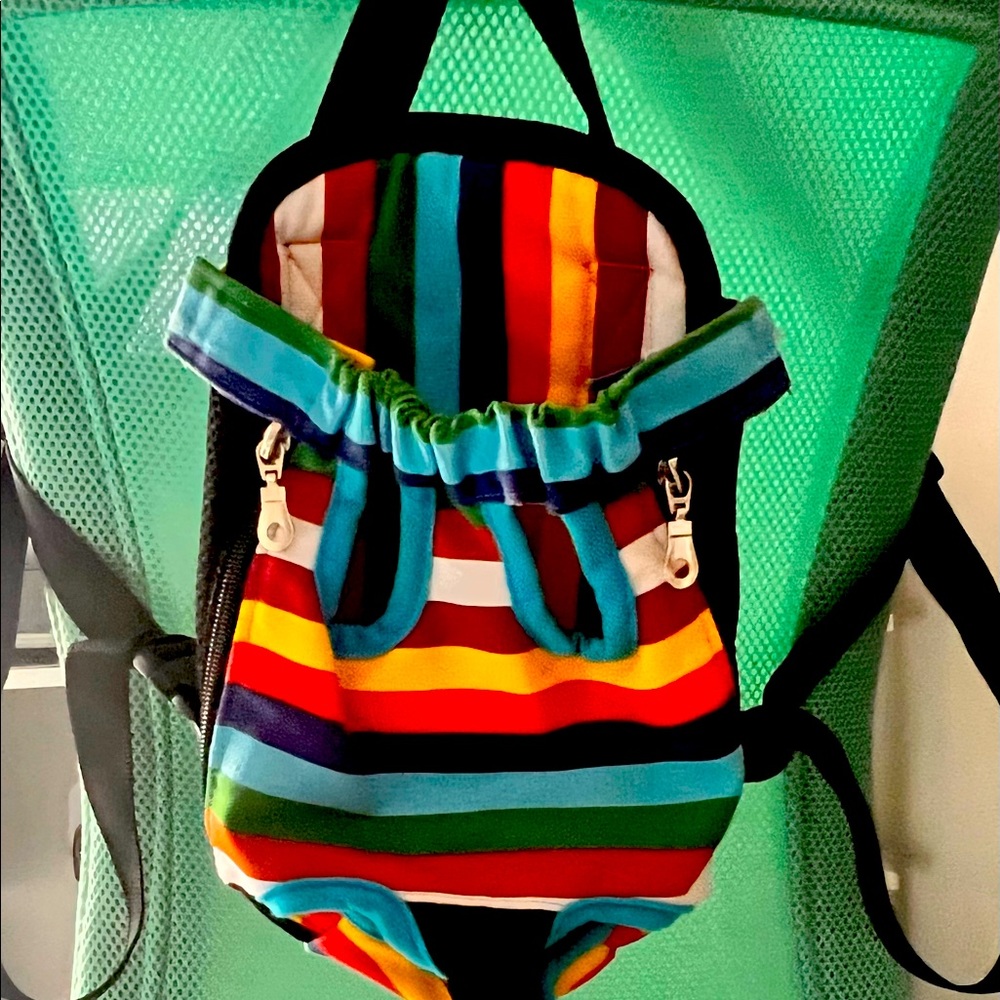 Nylon Mesh Pet Carrier Backpack Adjustable Front Carrier Travel Bag